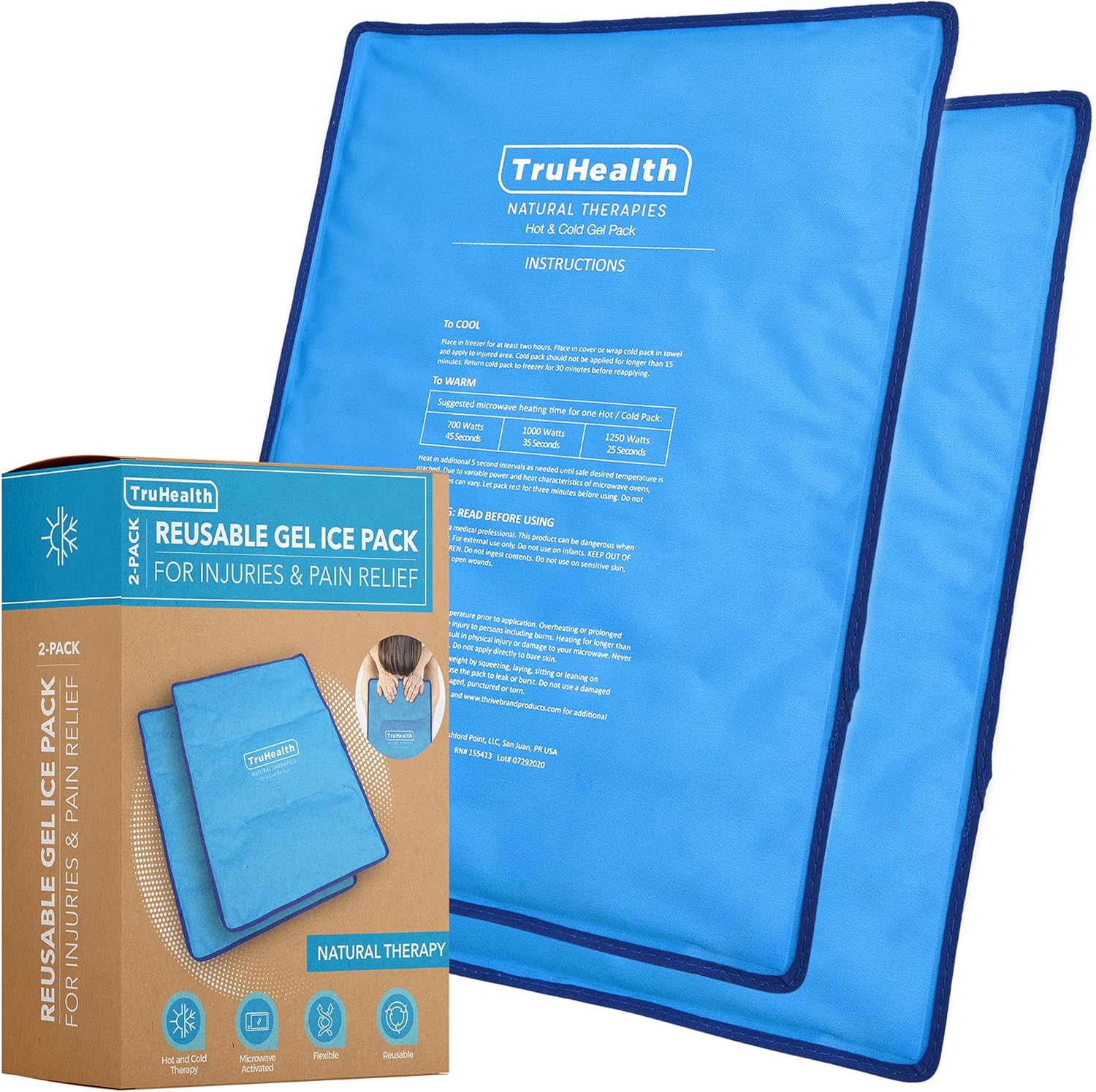 Reusable Gel Ice Pack for Injuries and Pain Relief