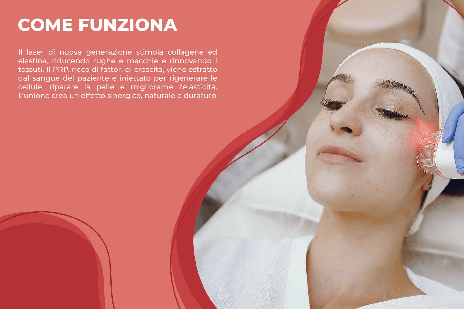 Trattamento di ringiovanimento cutaneo con tecnologia Laser & PRP