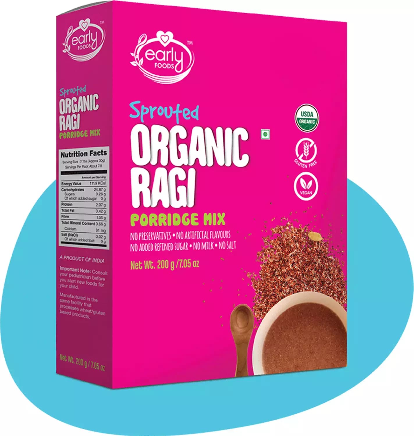 Early Foods Organic Sprouted Ragi Porridg - Image 1