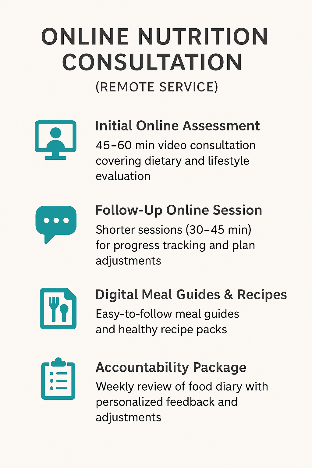 Online Nutrition Consultation (for remote clients)