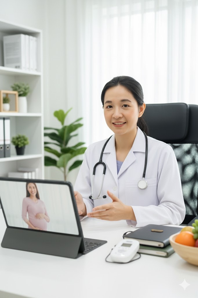 การปรึกษาการดูแลการตั้งครรภ์ทางไกลสำหรับผู้หญิงที่อาศัยอยู่ในพื้นที่ชนบทหรืออยู่ต่างประเทศ