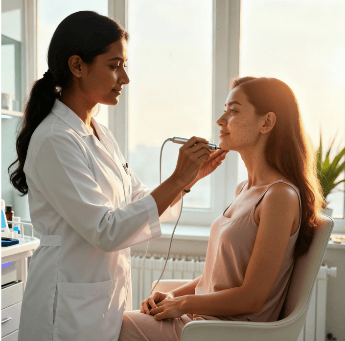 मुंहासे के निशानों का लेजर उपचार